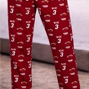 Miami Heat Dwyane Wade #3 Pajama Pants Red NBA Lounge Men’s Large